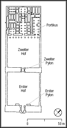 Plan des Tempels von Sethos I 